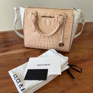 Brahmin Mini Duxbury Satchel in Dual-Tone Embossed Leather